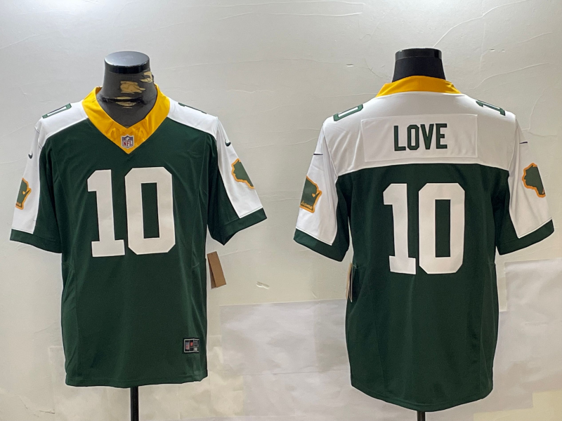 Men's Green Bay Packers Jordan Love #10 Green Team Jersey